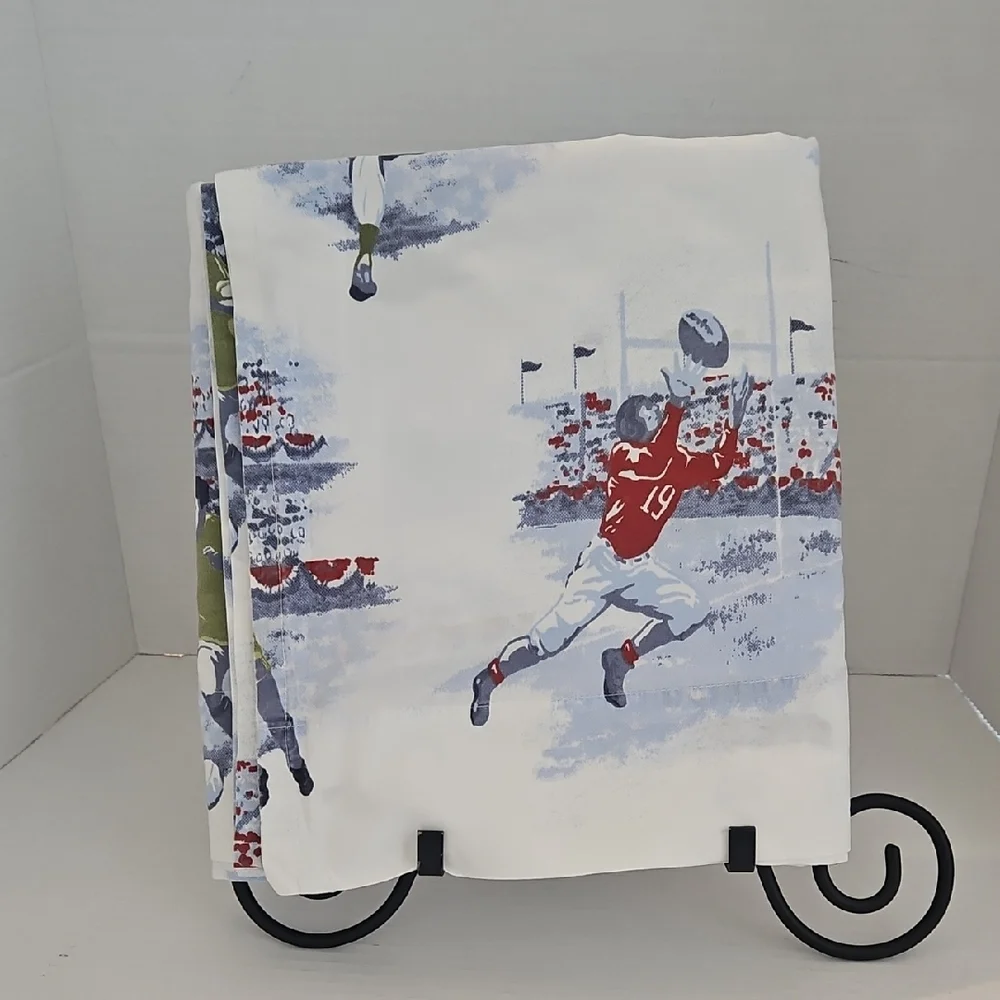 Pottery Barn Kids MVP Vintage Sports Print Twin Flat Sheet